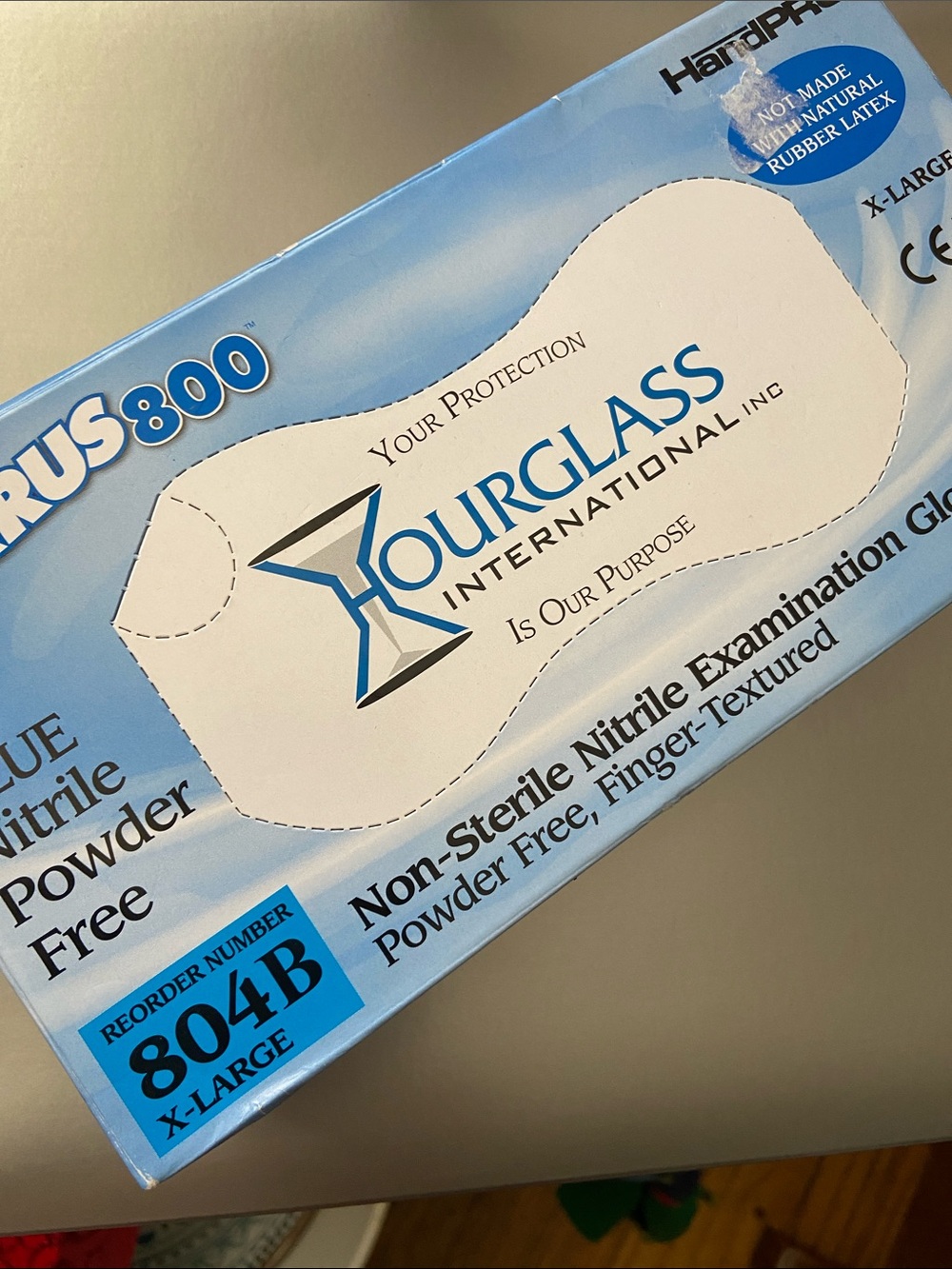 Hourglass International Blue Nitrile Examination Gloves Box
